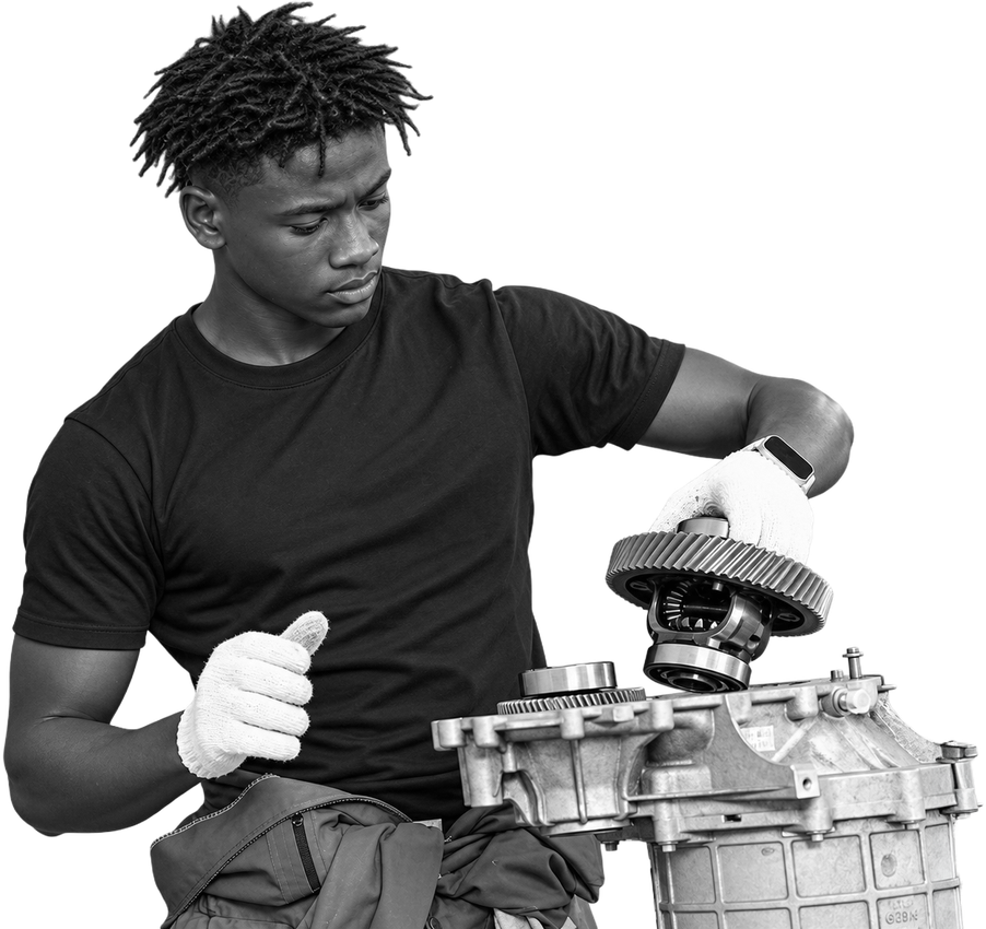A technical skills learner at work